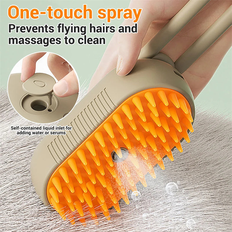 3-in-1 Electric Steam Pet Brush for Dogs & Cats | Self-Cleaning Grooming & Deshedding Tool | Pawluxe