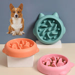 Load image into Gallery viewer, Pet Dog Cat Slow Feeder Bowls Anti Choking Slow Feeder Dish Bowl Home Dog Eating Plate Anti Gulping Bowl Supplies