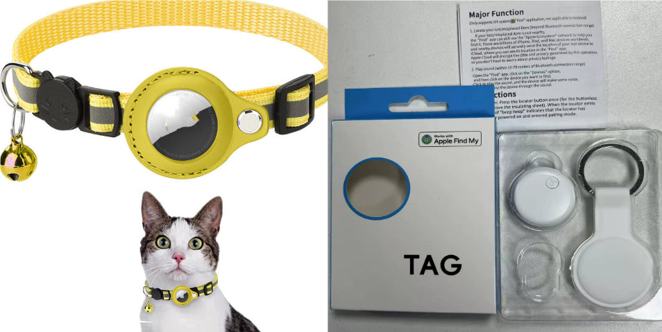 Reflective Nylon Dog & Cat Collar for Airtag Holder | Pawluxe Safety Collar
