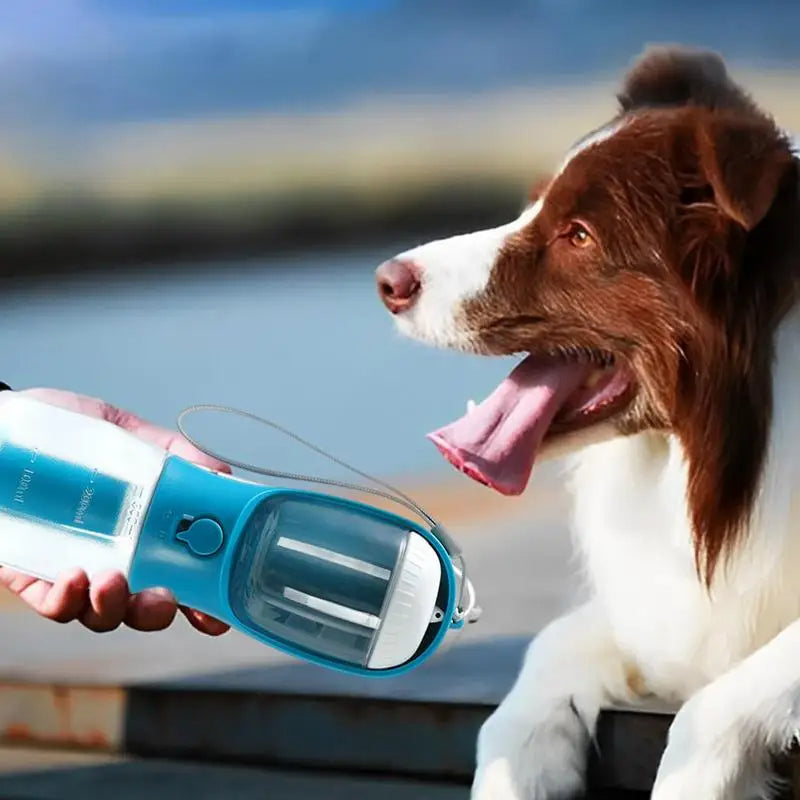Portable 3-in-1 Dog Water Bottle with Food & Waste Bag