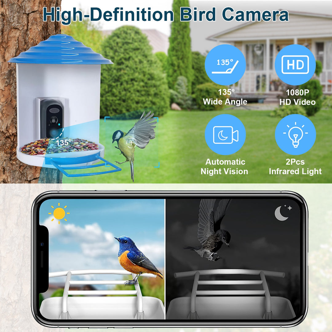 Smart Bird Feeder with 1080P HD Camera