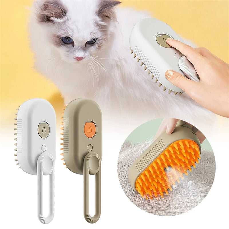 3-in-1 Electric Steam Pet Brush for Dogs & Cats | Self-Cleaning Grooming & Deshedding Tool | Pawluxe