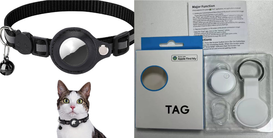 Reflective Nylon Dog & Cat Collar for Airtag Holder | Pawluxe Safety Collar