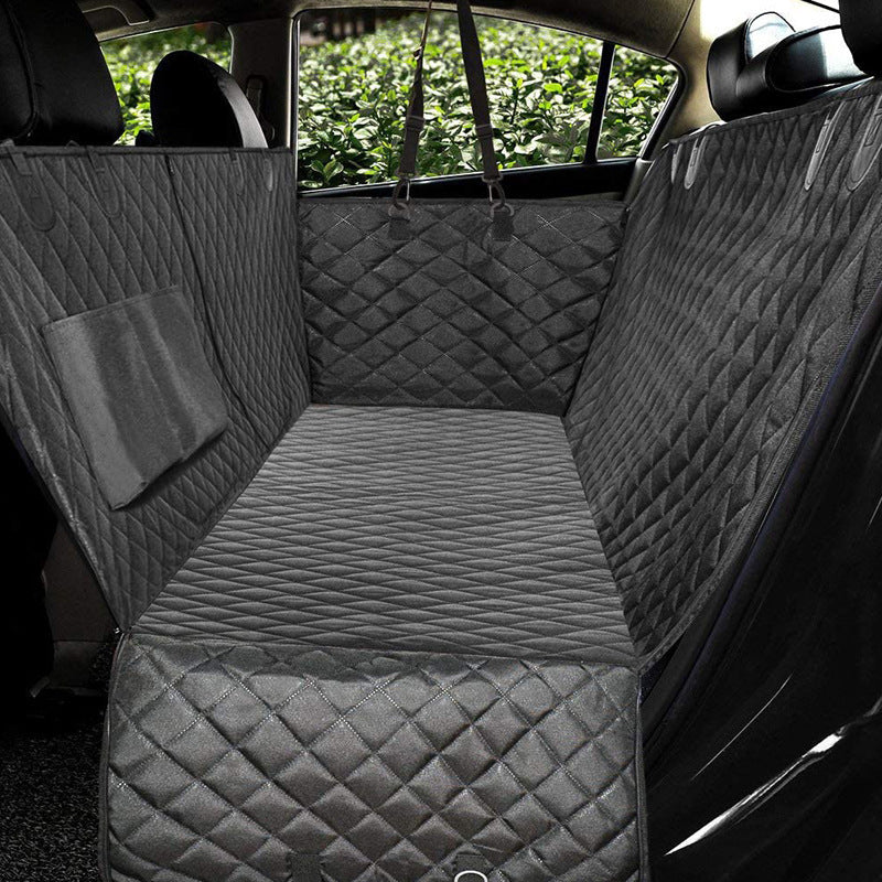 Waterproof Dog Car Seat Cover Hammock with Mesh Window & Safety Straps
