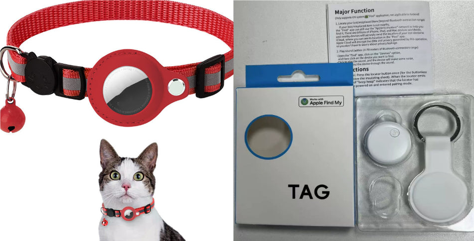 Reflective Nylon Dog & Cat Collar for Airtag Holder | Pawluxe Safety Collar