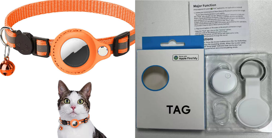 Reflective Nylon Dog & Cat Collar for Airtag Holder | Pawluxe Safety Collar