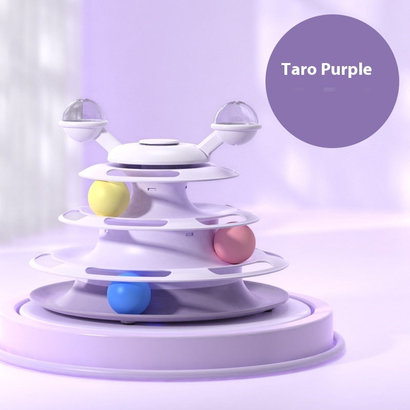 4-Layer Cat Track Toy Tower with Rolling Balls | Interactive Puzzle Exercise Toy for Cats | Pawluxe