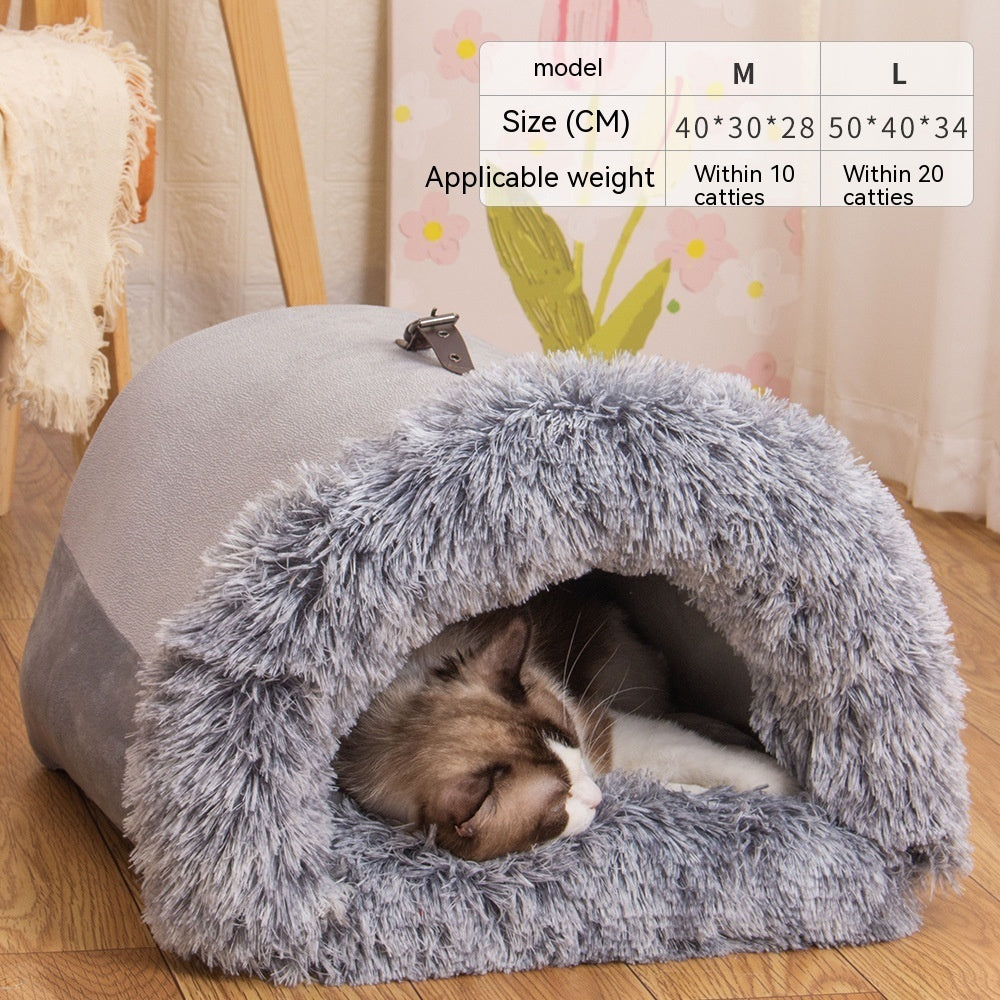 Warm Plush Pet Nest Bed for Dogs & Cats